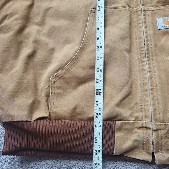 Vintage Carhartt Active Jacket Men 2XL Tan Work Hoodie Quilt Lined Duck Canvas - Picture 8 of 9